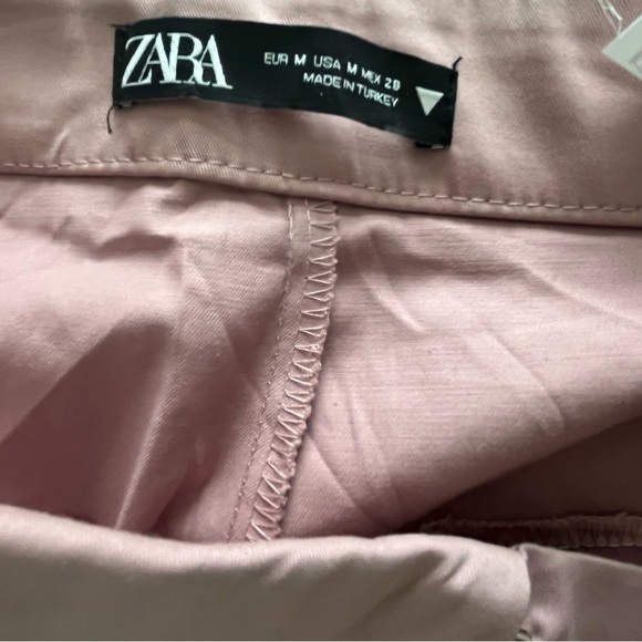 Zara Pink High Waist Paper-Bag Shorts - Picture 5 of 8